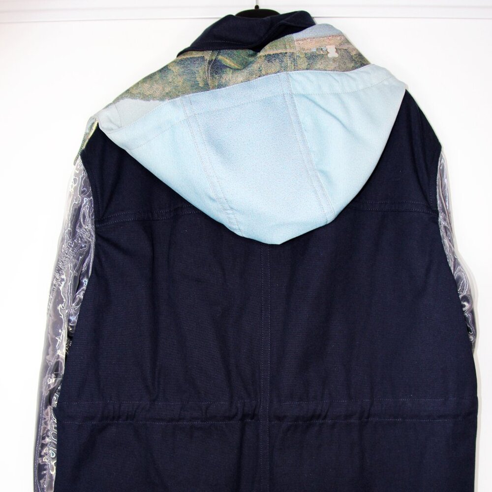 BNWT SS19 ACNE STUDIOS TWO-TONE PARKA NAVY 48 - Picture 3 of 16